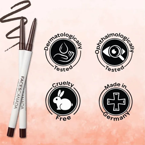 FACES CANADA Ultime Pro Twist Eye Kajal Liner - Brown, 0.35 gm | High Impact Intense Color In 1 Stroke | 24HR Long Stay | Matte Finish | Soft Texture | Waterproof & Smudgeproof | Made With Carnauba Wax