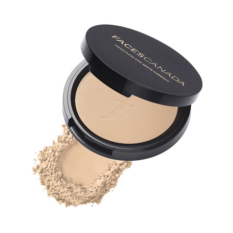 FACES CANADA Weightless Stay Matte Finish Compact Powder - Sand 04, 9 gm | SPF 20 | Non Oily Matte Look | Evens Out Complexion | Prevents Acne | Blends Effortlessly | Pressed Powder For All Skin Types