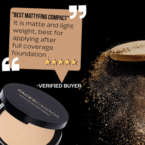 FACES CANADA Weightless Stay Matte Finish Compact Powder - Sand 04, 9 gm | SPF 20 | Non Oily Matte Look | Evens Out Complexion | Prevents Acne | Blends Effortlessly | Pressed Powder For All Skin Types