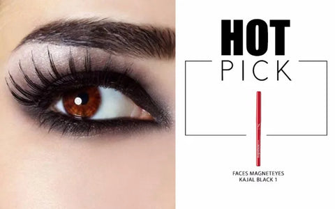 FACES CANADA Magneteyes Kajal - Black, 0.35g | 24HR Long Stay | One Stroke Smooth Glide | Waterproof, 0.35 gm