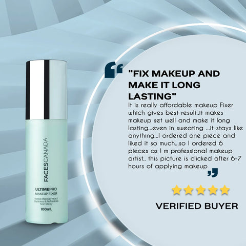 FACES CANADA Ultime Pro Makeup Fixer, 100 ml | Long Lasting Makeup Setting Spray | Keeps Makeup Intact | Hydrates, Soothes & Refreshes Skin