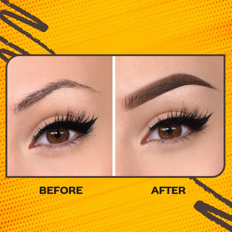 FACES CANADA Ultime Pro Eyebrow Defining Pencil - Dark Brown, 1.2 gm | Gel Gliding | Long Lasting | With Spoolie Brush | Waterproof