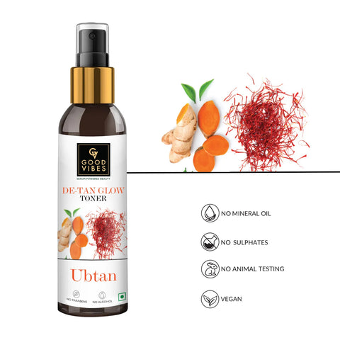 Good Vibes De-Tan Glow Toner Ubtan | Tan free, Brightening, Pigmentation (120 ml)