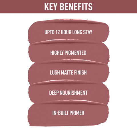 NY Bae Confessions Liquid Lipstick - Ladies Night 6 (4.5 ml) | Matte Lipstick | Nude Brown Shade | Moisturizing | Long Lasting | Transfer Proof