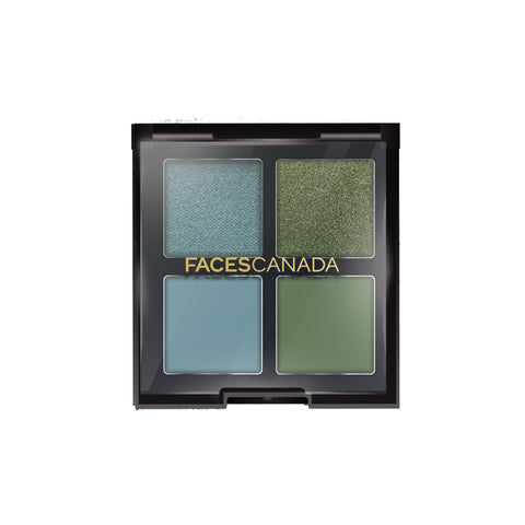 FACES CANADA 4 IN 1 Quad Eyeshadow Palette - Make'em Envy 05, 4.8 gm | Shimmer & Matte Shades | Satin Matte Finish Eye Shadow Quartet | Intense Pigment | Long Lasting | Vitamin E Enriched | Vegan