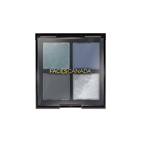 FACES CANADA 4 IN 1 Quad Eyeshadow Palette - Moody Moon 06, 4.8 gm | Shimmer & Matte Shades | Satin Matte Finish Eye Shadow Quartet | Intense Pigment | Long Lasting | Vitamin E Enriched | Vegan